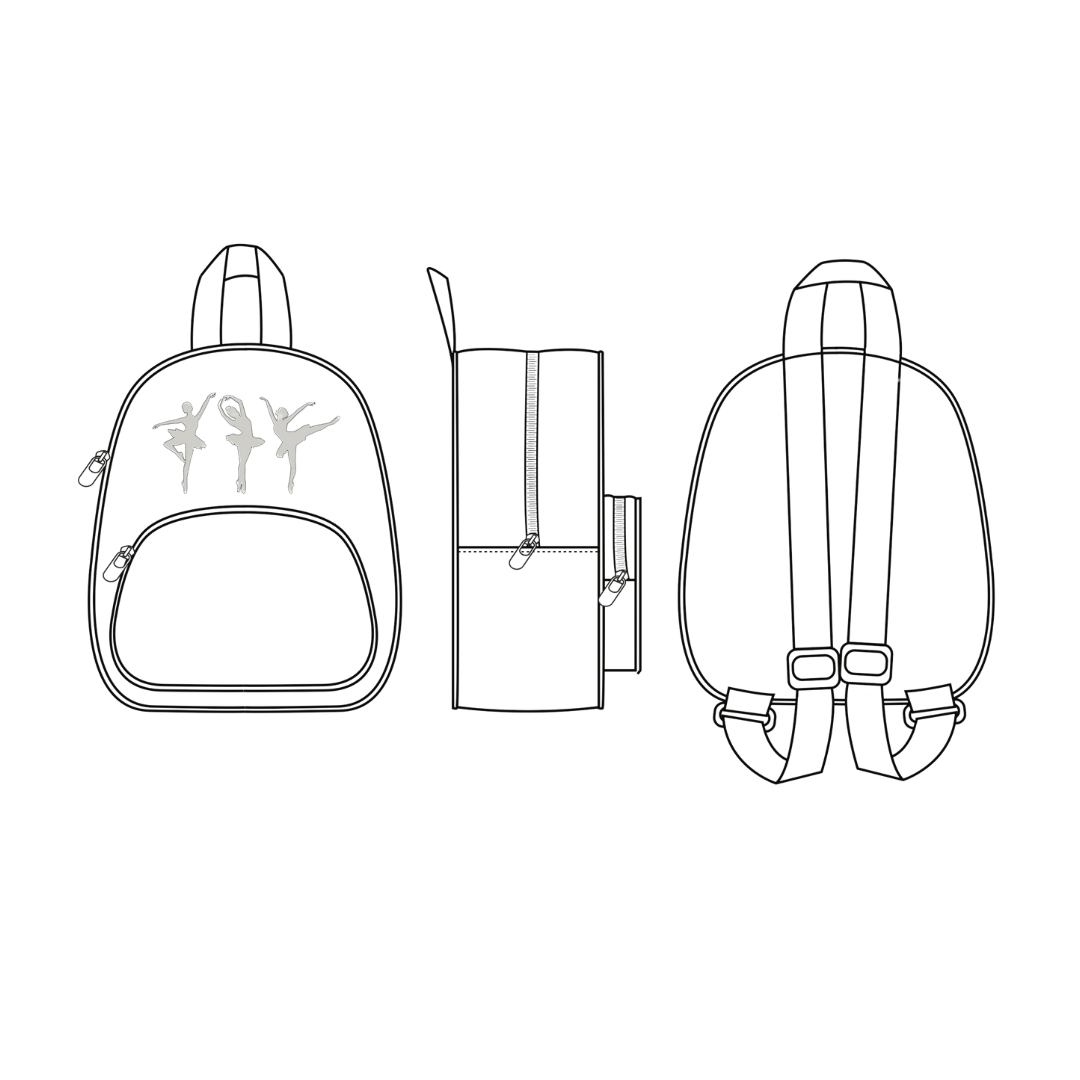 Mirella A808C-Girls Ballerina Iridecent Backpack