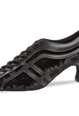 Diamant 207-077-633-Ballroom Shoes 2'' Flare Suede Sole Leather/Velvet-BLACK