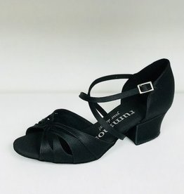Rummos R150-041-45-Ballroom Shoes 1.5'' Suede Sole-BLACK SATIN