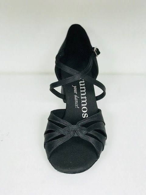 Rummos R150-041-45-Ballroom Shoes 1.5'' Suede Sole-BLACK SATIN