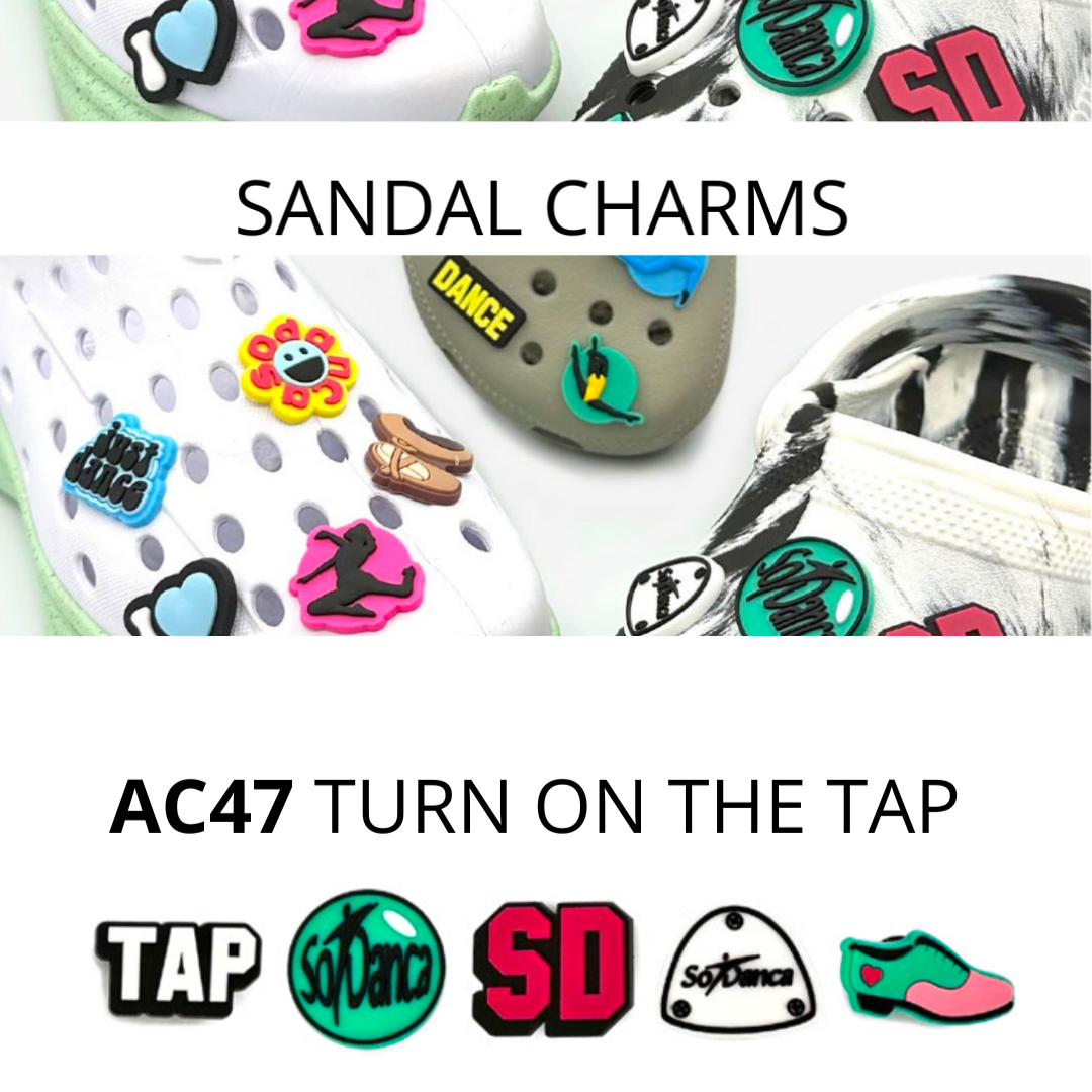 SoDanca AC47-Set of 5 Sandal Charms TURN ON THE TAP