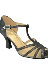 Merlet JASMINE-1446-418-Ballroom Shoes 2.5" Suede Sole Leather Light-GOLD