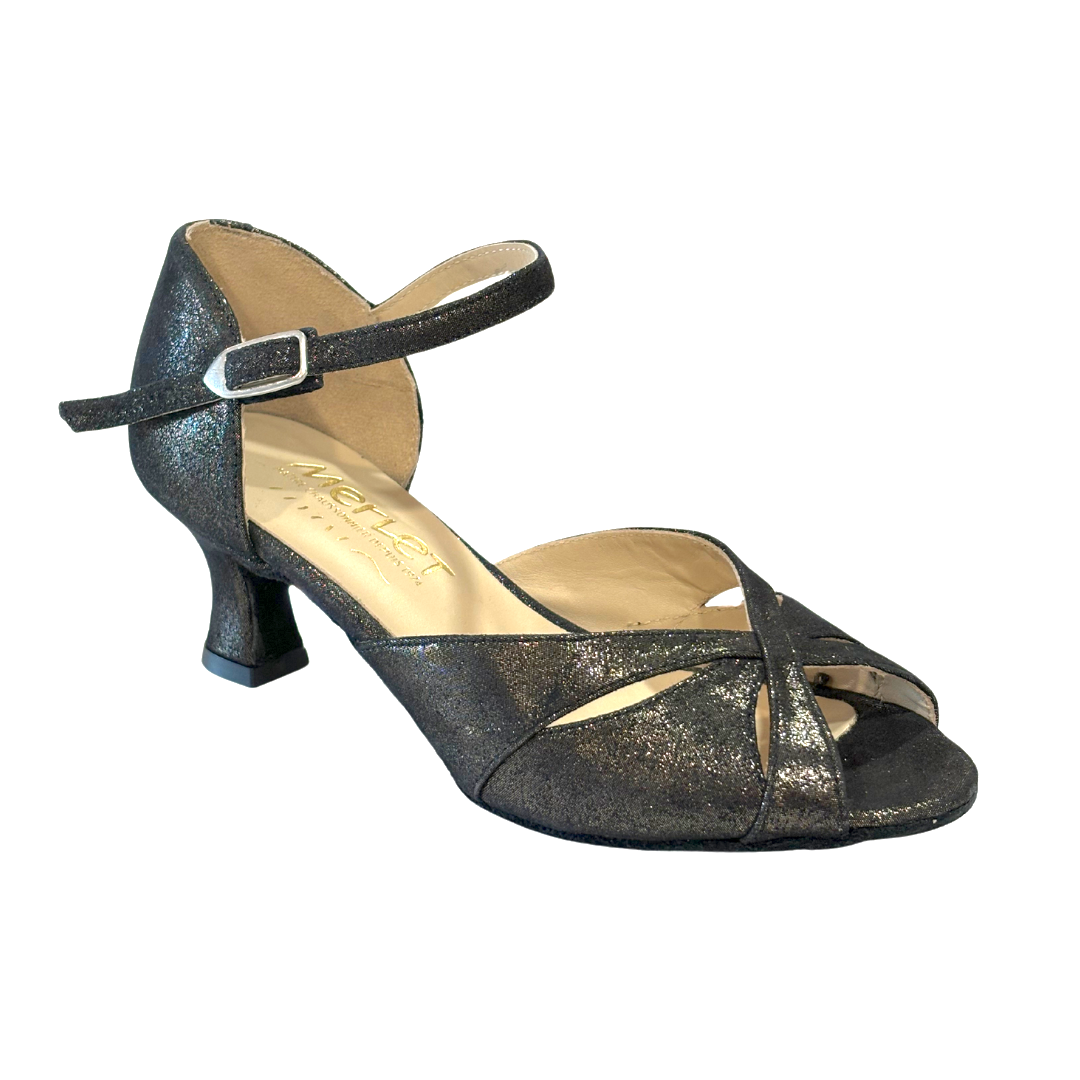 Merlet KALIS-1446-418-Ballroom Shoes 2'' Suede Sole Leather Light- GOLD