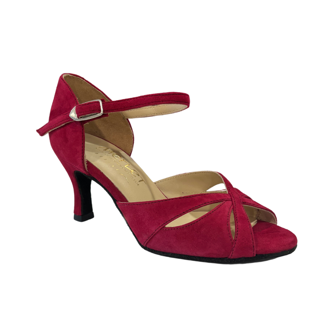 Merlet SAPHIR-1404-238-Ballroom Shoes 2.5" Suede Sole Velvet Leather-TANGO
