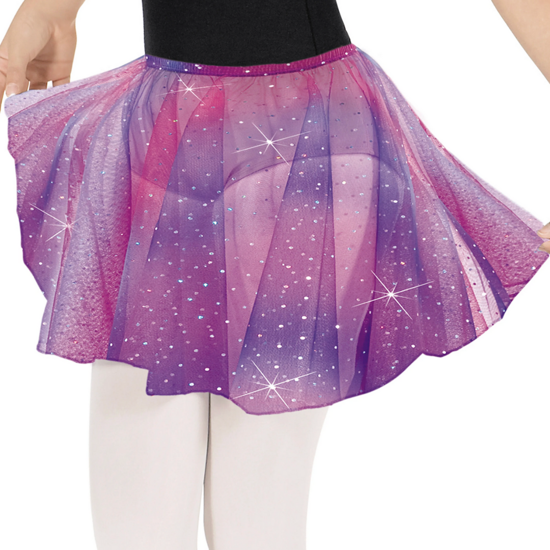 Eurotard 02283-Girls Sequin Tulle Pull On Skirt