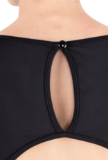 Eurotard 44491- Womens Open Back Cap Sleeve Leotard-BLACK