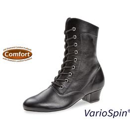 Diamant 208-334-034-V-Dance Boot 1.5" Plastic VarioSpin Sole Leather-BLACK