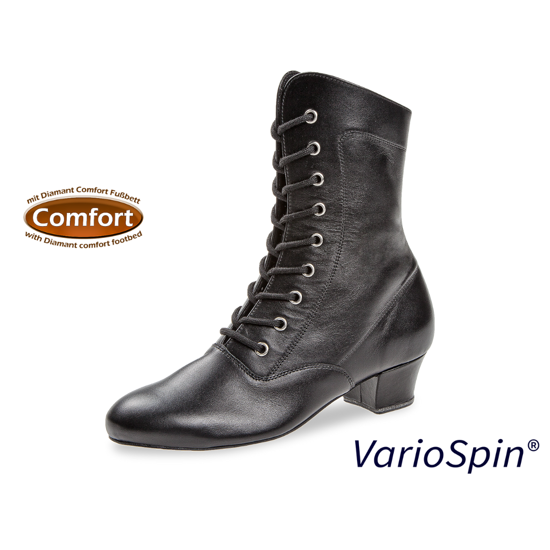Diamant 208-334-034-V-Botte de Danse 1.5" Semelle Plastique VarioSpin Cuir-NOIR