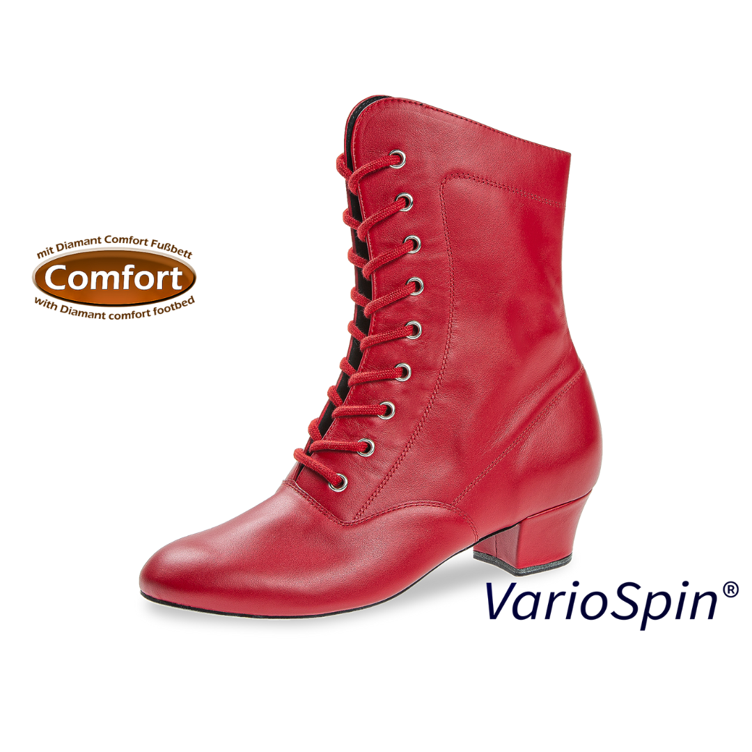 Diamant 208-334-640-V-Dance Boot 1.5" Plastic VarioSpin Sole Leather-RED UK 5.5 / US 8