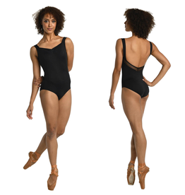 Danshuz 23131A-Adult Paige Pinch Front Leotard-BLACK