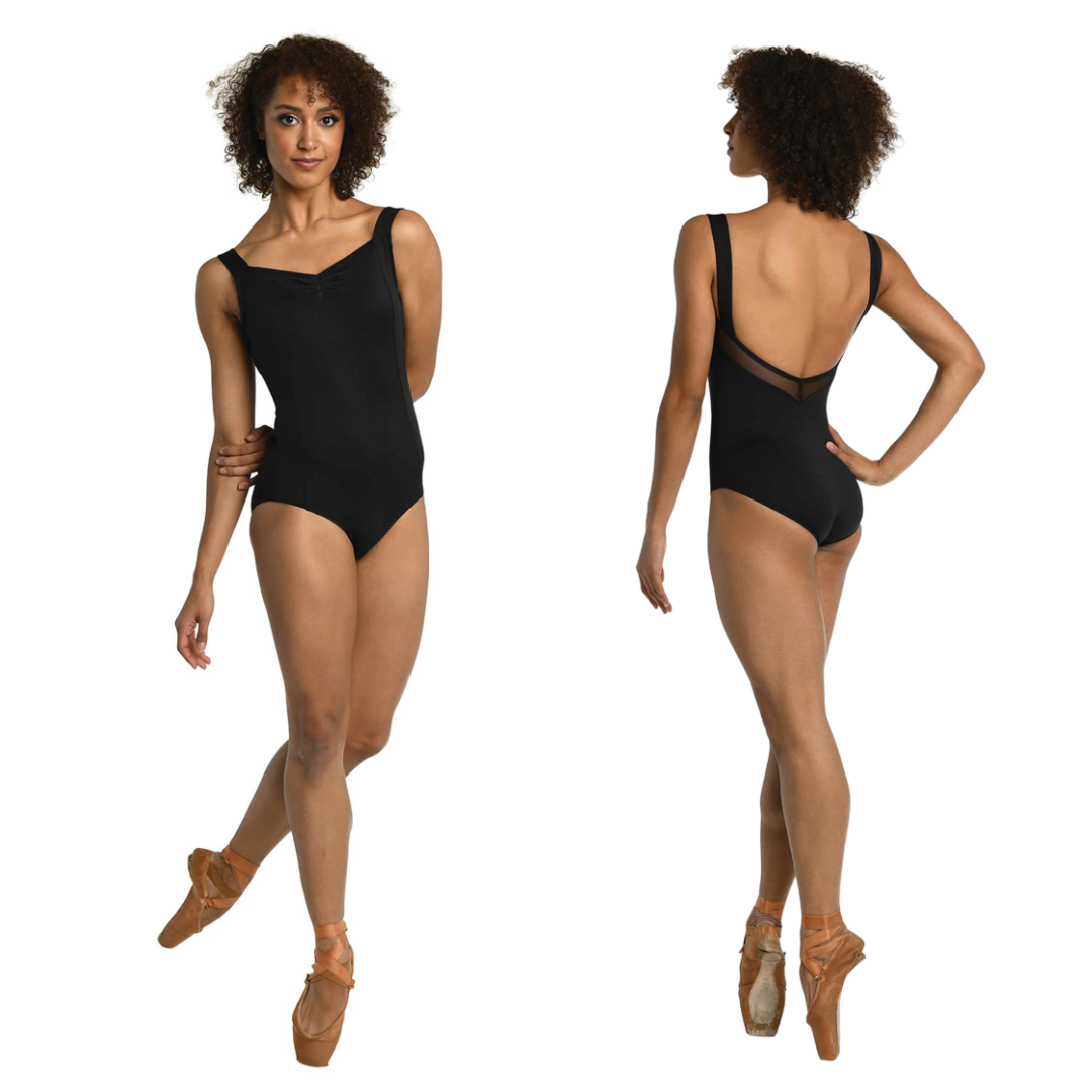 Danshuz 23131A-Adult Paige Pinch Front Leotard-BLACK