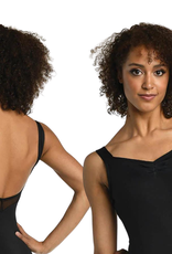 Danshuz 23131A-Adult Paige Pinch Front Leotard-BLACK