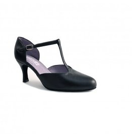 Merlet NINA-001-Ballroom Shoes 2.5" Suede Sole Metis Leather-BLACK