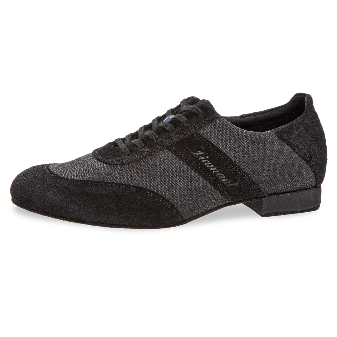 Diamant 192-025-637-Chaussures De Danse Homme 1'' Semelle Suede Textile Anthracite /  Suede Noir