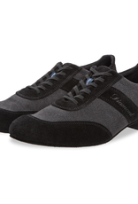 Diamant 192-025-637-Chaussures De Danse Homme 1'' Semelle Suede Textile Anthracite /  Suede Noir