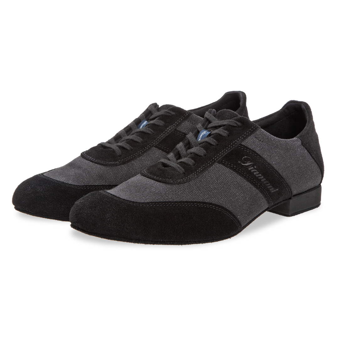 Diamant 192-025-637-Chaussures De Danse Homme 1'' Semelle Suede Textile Anthracite /  Suede Noir