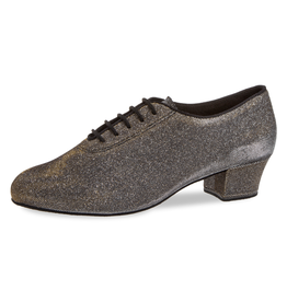 Diamant 093-034-509-A-Ballroom Shoes 1.5" Suede Sole-BLACK/SILVER GOLD SHINE