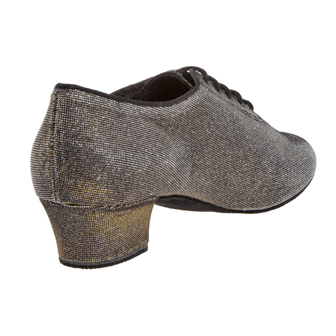 Diamant 093-034-509-A-Soulier de Danse 1.5" Semelle Suède-NOIR/ARGENT DORÉ BRILLANT
