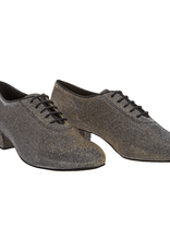 Diamant 093-034-509-A-Ballroom Shoes 1.5" Suede Sole-BLACK/SILVER GOLD SHINE