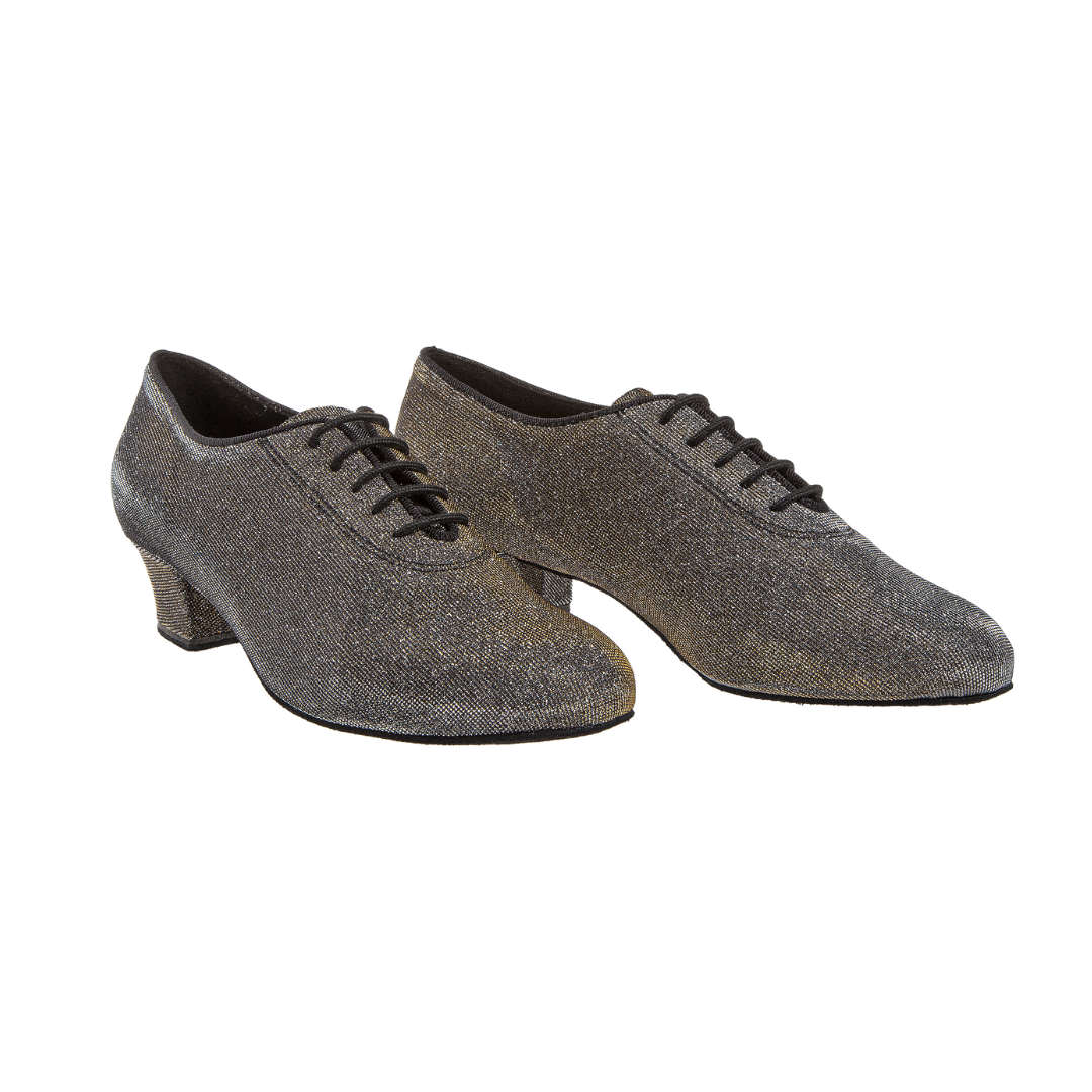 Diamant 093-034-509-A-Soulier de Danse 1.5" Semelle Suède-NOIR/ARGENT DORÉ BRILLANT