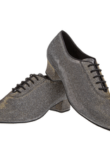 Diamant 093-034-509-A-Ballroom Shoes 1.5" Suede Sole-BLACK/SILVER GOLD SHINE