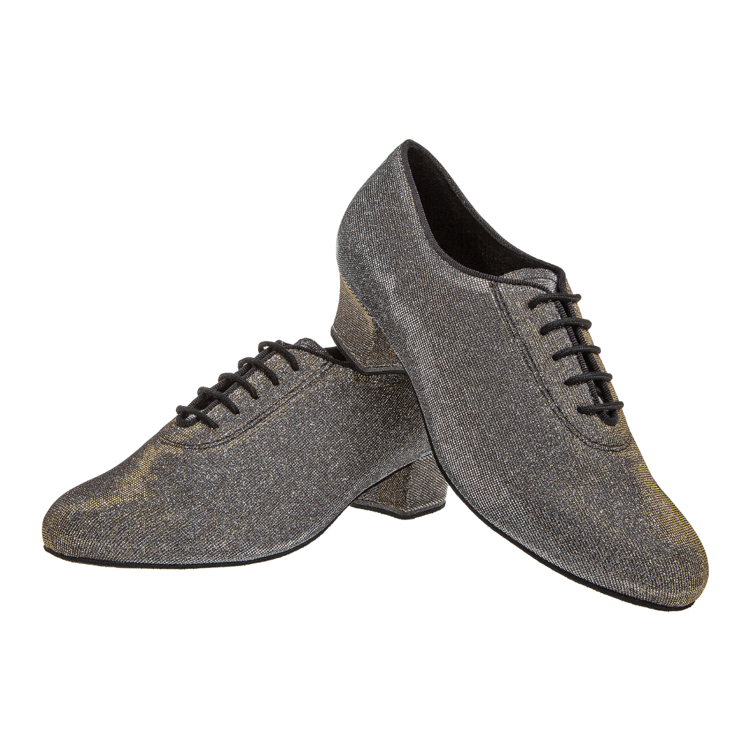 Diamant 093-034-509-A-Soulier de Danse 1.5" Semelle Suède-NOIR/ARGENT DORÉ BRILLANT