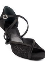 Portdance PD500-Soulier de Danse 2.5"Semelle Suede Satin Noir / Suede Noir