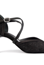 Portdance PD500-Soulier de Danse 2.5"Semelle Suede Satin Noir / Suede Noir