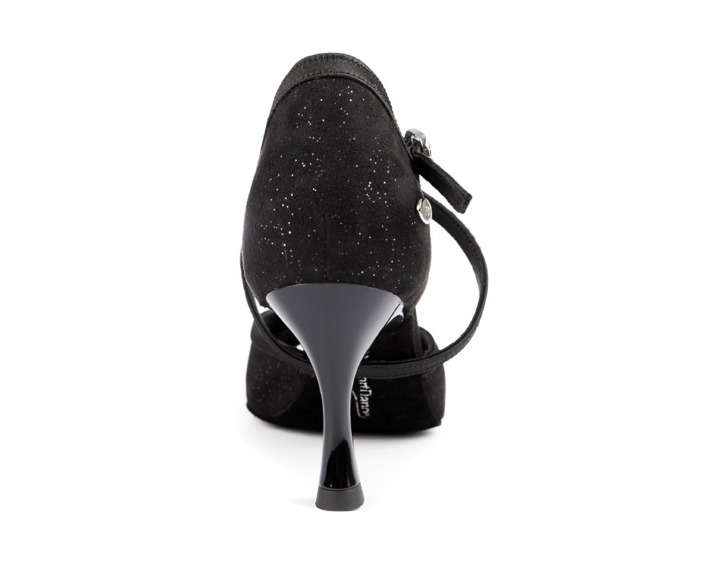 Portdance PD500-Soulier de Danse 2.5"Semelle Suede Satin Noir / Suede Noir