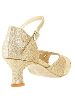 Merlet KALIS-1962-417-Ballroom Shoes 2'' Suede Sole Glitter- GOLD