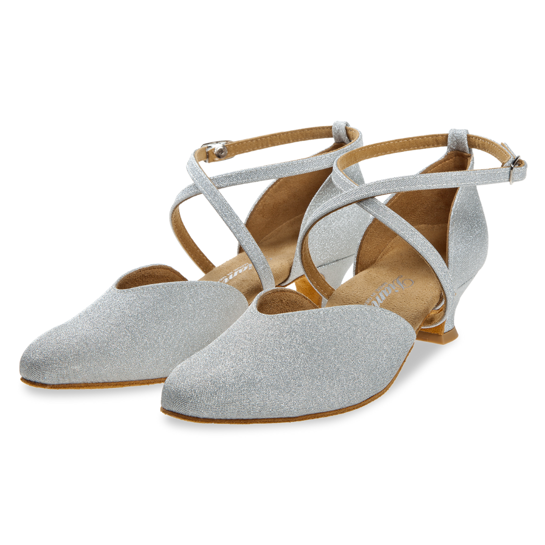 Diamant 170-013-002-Soulier de Danse 1.5" Semelle Suede Brocade-ARGENT