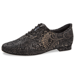 Diamant 199-005-623-Soulier de Danse Semelle Suede 1/2" Suede Noir Imprimé Rococo