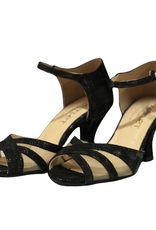 Merlet JOLIA-1948-001-Ballroom Shoes 2.5"Suede Sole Isola Leather-BLACK