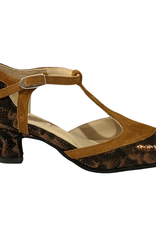 Merlet BONI1-1948-150-Soulier De Danse 1.7" Semelle Suede Cuir Isola Chèvre Velours-BRONZE