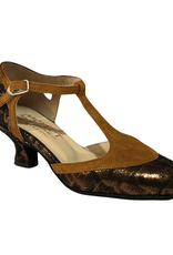 Merlet BONI1-1948-150-Soulier De Danse 1.7" Semelle Suede Cuir Isola Chèvre Velours-BRONZE