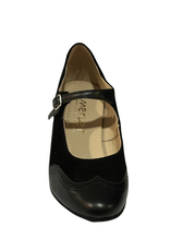 Merlet SUZA-1300-001-Soulier De Danse 1.7" Semelle Suede Cuir Metis Chèvre Velours-NOIR