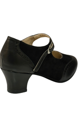 Merlet SUZA-1300-001-Soulier De Danse 1.7" Semelle Suede Cuir Metis Chèvre Velours-NOIR