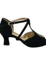 Merlet KATIA-1404-001-Soulier de Danse 2" Semelle Suede Chèvre Velours Cuir Glass-NOIR/BRONZE