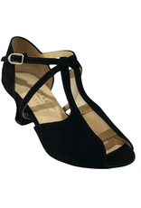 Merlet KATIA-1404-001-Soulier de Danse 2" Semelle Suede Chèvre Velours Cuir Glass-NOIR/BRONZE