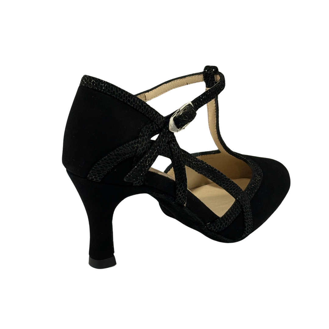 Merlet NALOA3-1404-001-Soulier de Danse 2.5" Semelle Suede Chèvre Velours-NOIR