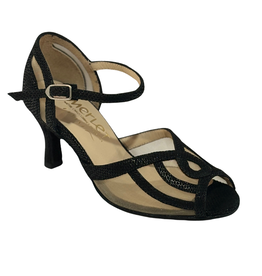 Merlet SIANE-1388-001-Soulier de Danse 2.5" Semelle de Suede Cuir Canaula-NOIR