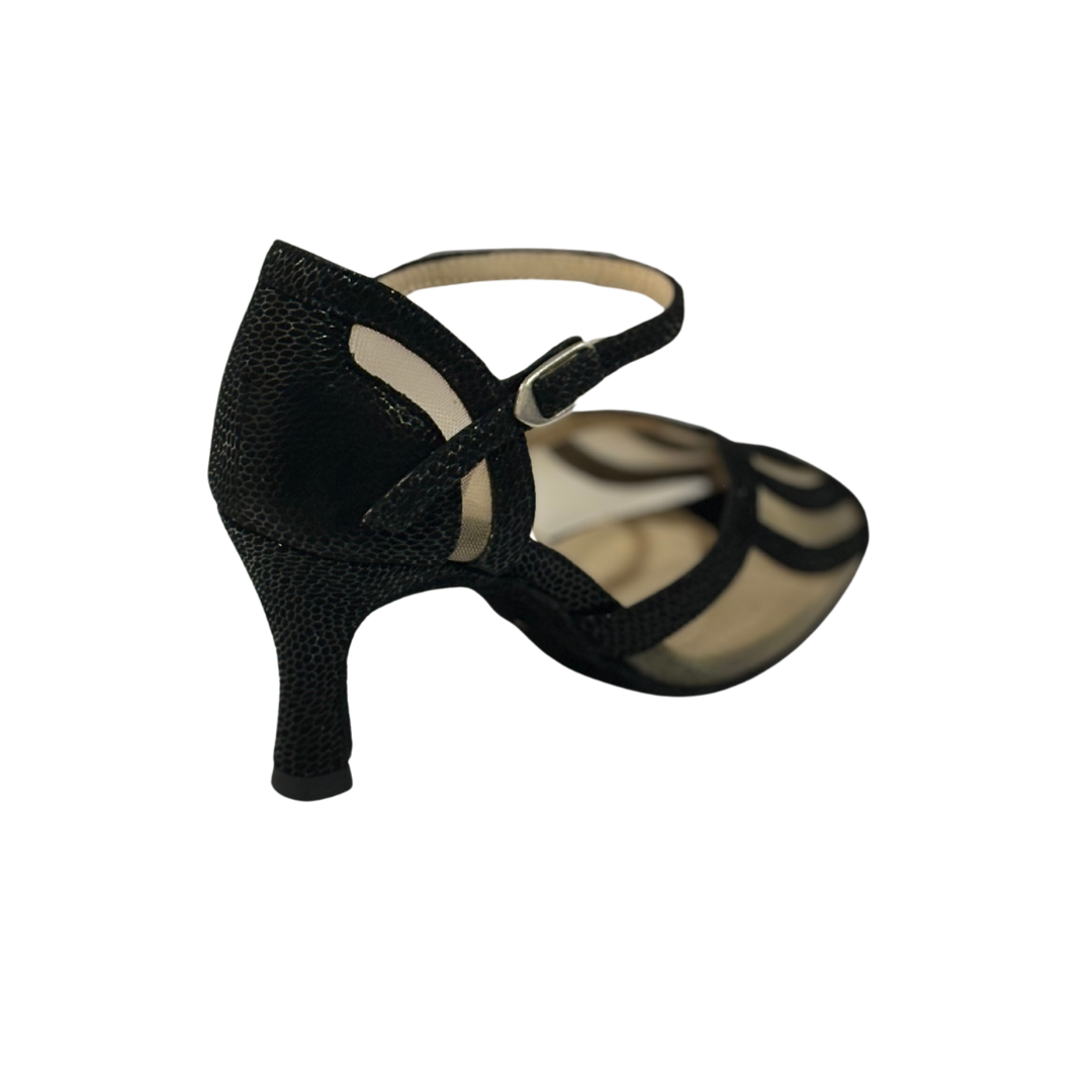 Merlet SIANE-1388-001-Soulier de Danse 2.5" Semelle de Suede Cuir Canaula-NOIR