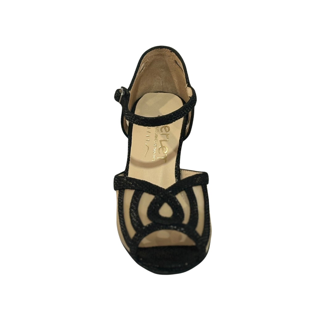 Merlet SIANE-1388-001-Soulier de Danse 2.5" Semelle de Suede Cuir Canaula-NOIR