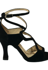 Merlet MONNA-1404-001-Soulier de Danse 3" Semelle Suede Chèvre Velour-NOIR