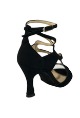 Merlet MONNA-1404-001-Soulier de Danse 3" Semelle Suede Chèvre Velour-NOIR