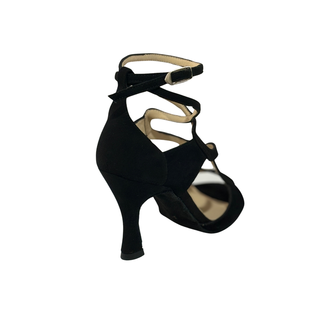 Merlet MONNA-1404-001-Soulier de Danse 3" Semelle Suede Chèvre Velour-NOIR