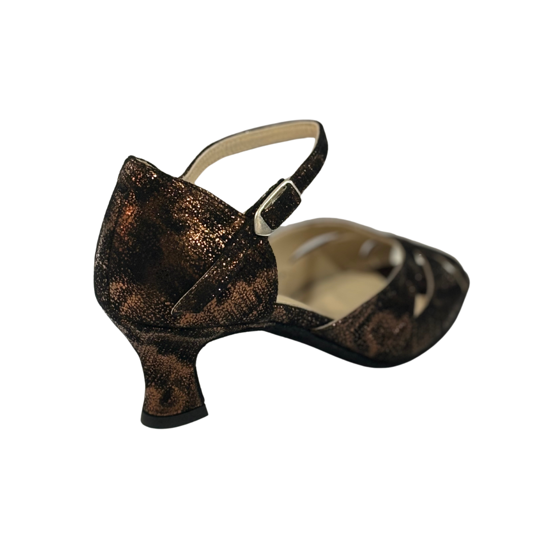 Merlet KALIS-1948-150-Ballroom Shoes 2'' Suede Sole Isola Leather-BRONZE