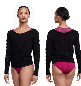 Bloch Z5249-Mila Neckline knitted Sweater-BLACK