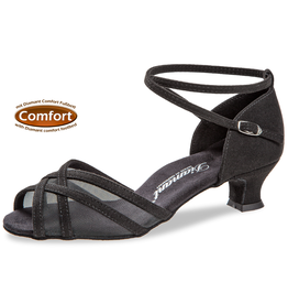 Diamant 035-012-335-Ballroom Shoes 1.5''Width  Wide Suede Sole Microfiber-BLACK