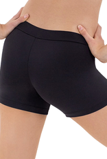Eurotard 44329-Adult Microfiber V Waist Athletic Shorts-BLACK